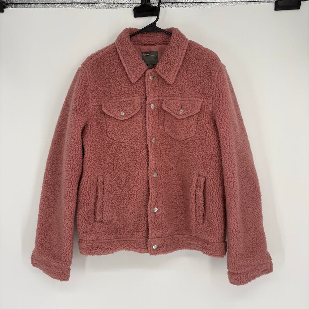 ASOS Pink Fuzzy Sherpa Teddy Button Front Jacket Size M Casual Outdoors‎